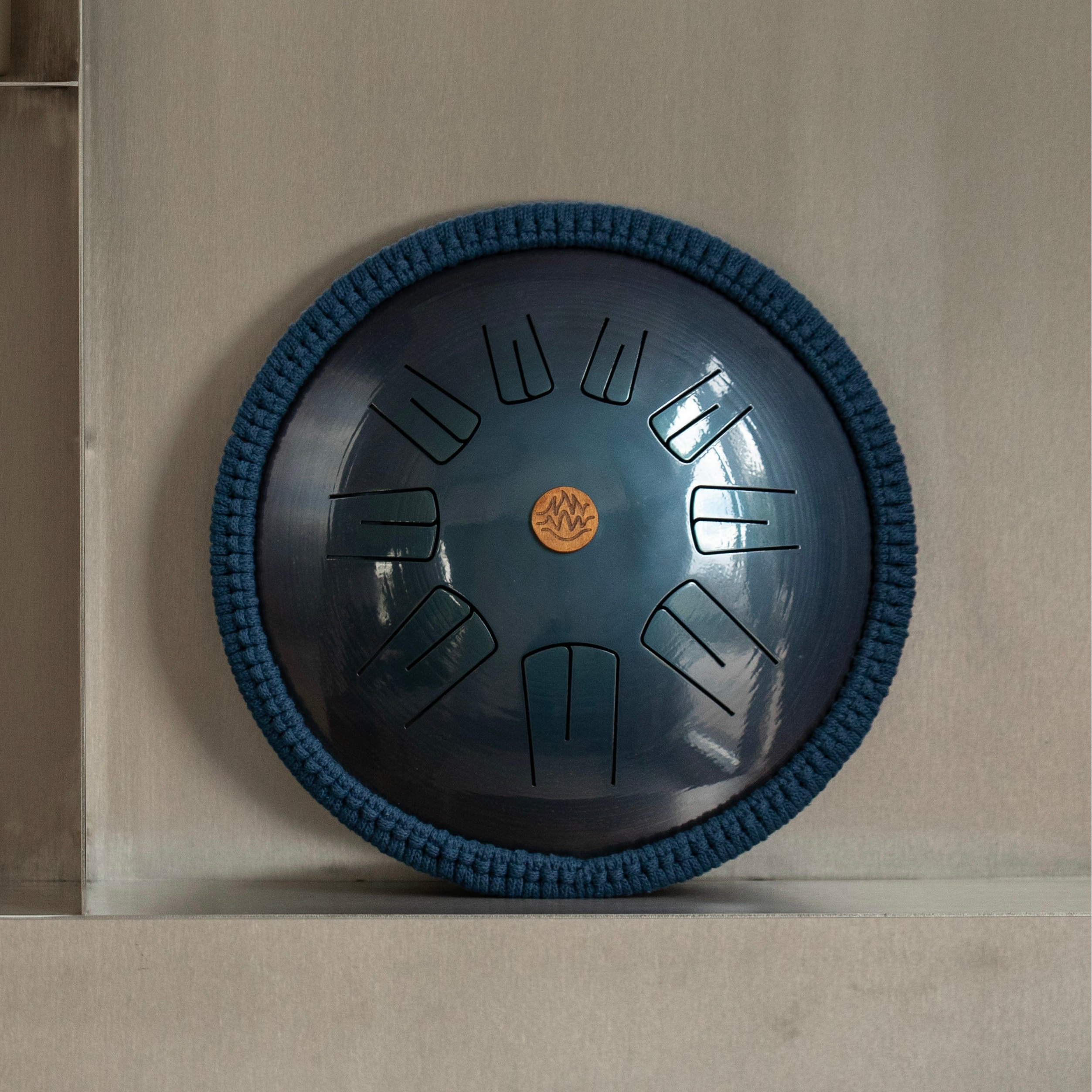 Burning27 Spark Series compact 12-inch (30 cm) steel tongue drum in Ocean Steel blue finish