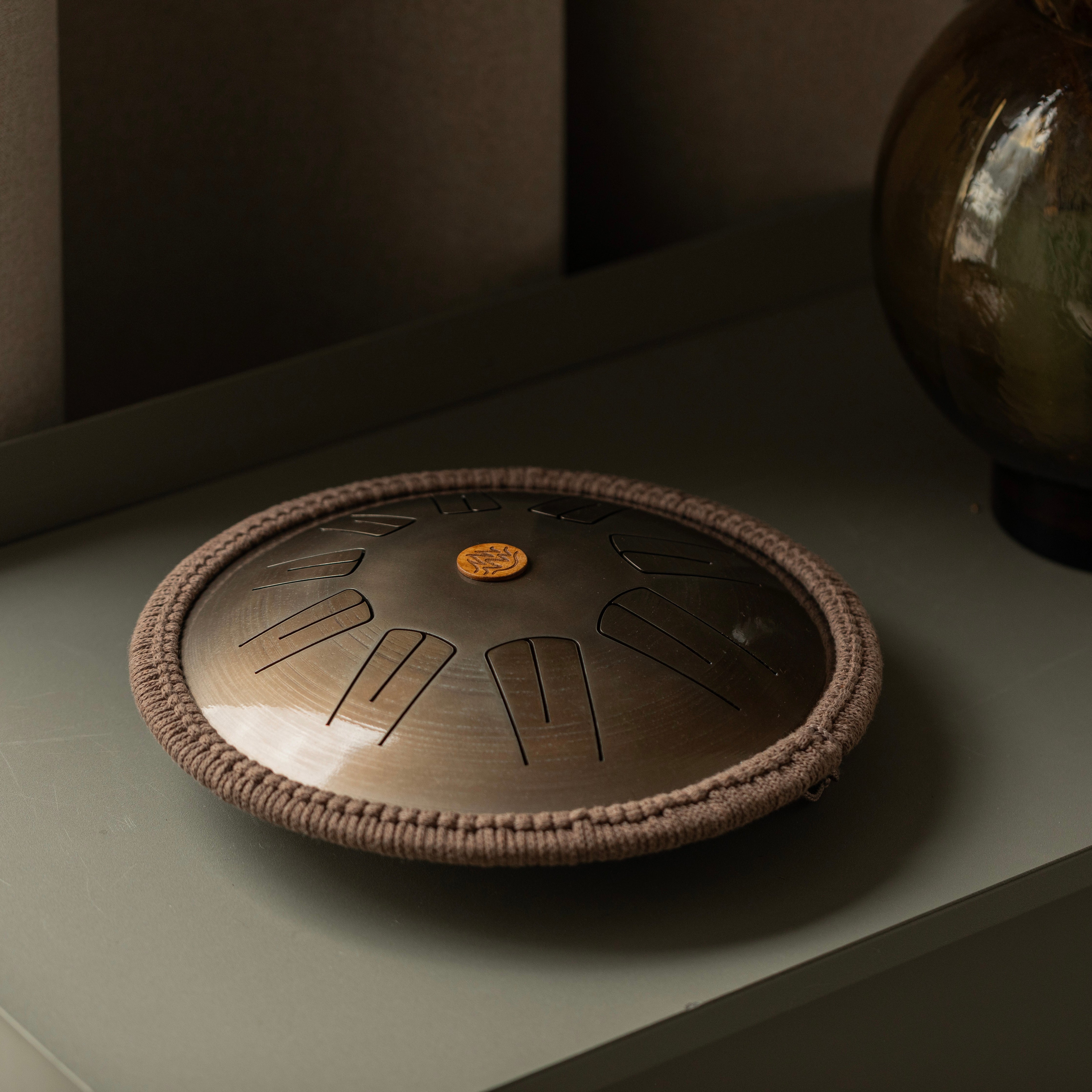handmade steel tongue drum with tuned notes